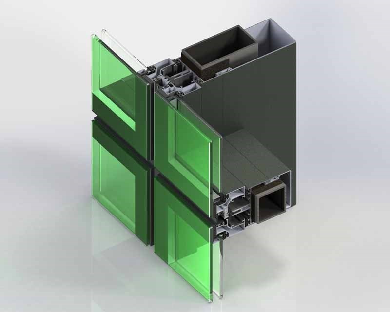 Reinforced curtain wall view system CT68